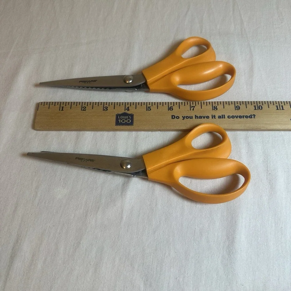 Fiskars Pinking Shears Scissors Orange Zig Zag Cut Crafts Fabrics USA‎ 10